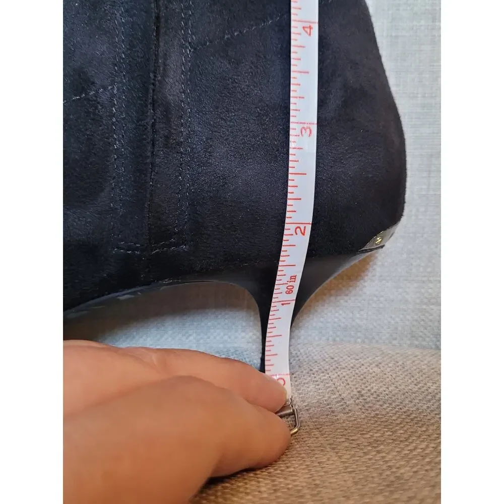 Michael Kors Black Suede Over-the-Knee Kitten Heel Boots Size 7.5M